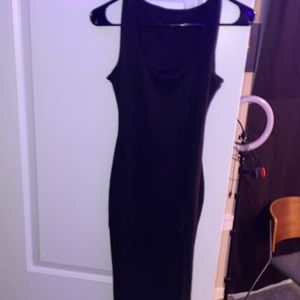 Black tight slit dress